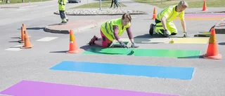 Här får zebraränderna ny färg lagom till paraden