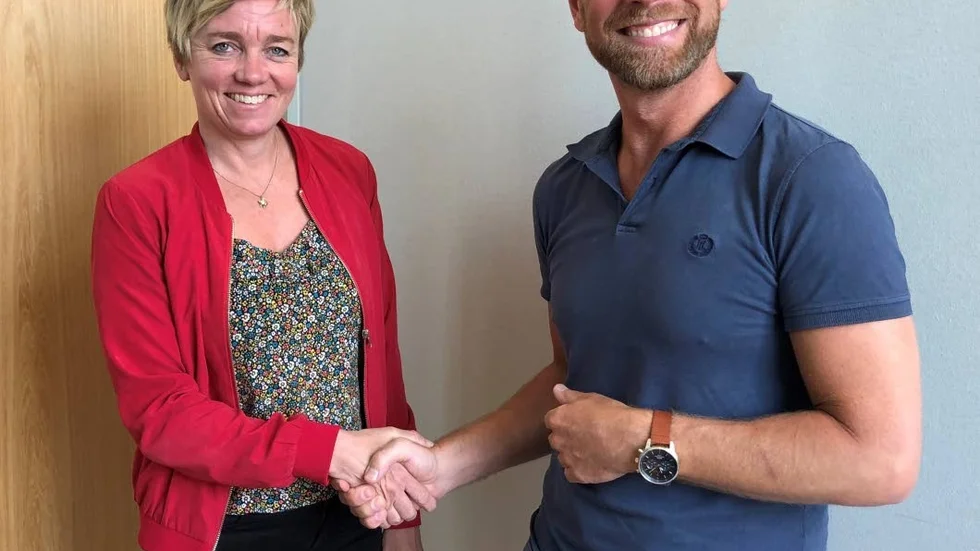 Charlotta Skålén, ny förbundsordförande tillsammans med Jacob Sandgren (S) styrelseordförande.