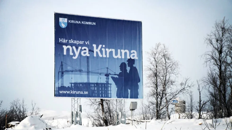 VATTEN. Nu dras vatten till området för Kirunas nya centrum, ett arbete som beräknas vara klart i december i år.