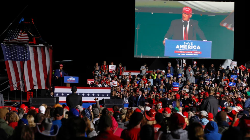 Donald Trump höll tal i Latrobe i Pennsylvania.