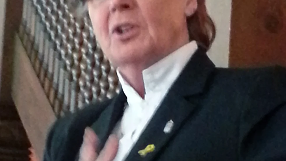 Husfru. René Nilsson guidade i residenset.
