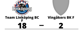 Vingåkers BK F utklassat av Team Linköping BC F borta