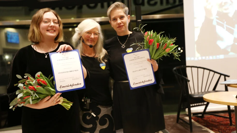 Anastasia och Olena Bilenko fick årets Emerichpris för sitt arbete med att hjälpa ukrainska flyktingar på Gotland.