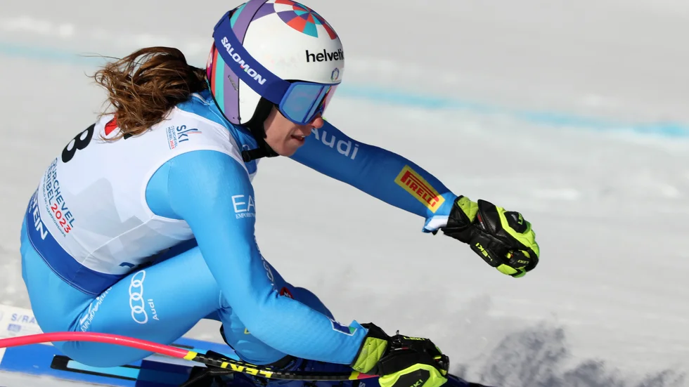 Marta Bassino tog VM-guldet i super-G.