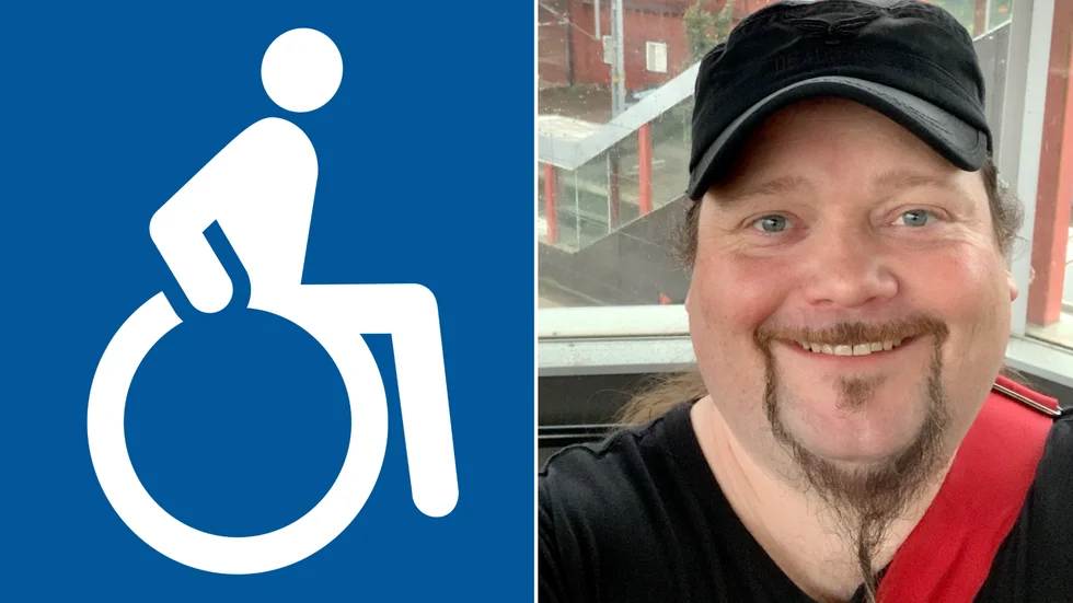 Lars Fransén är en grafisk formgivare som står bakom en uppdaterad version av rullstolssymbolen. 