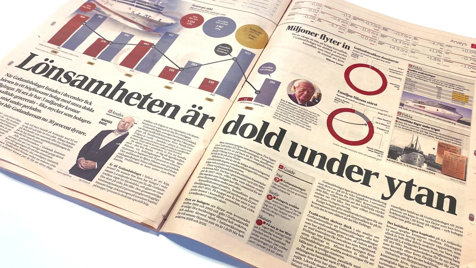 Det aktuella uppslaget i Dagens Industri.