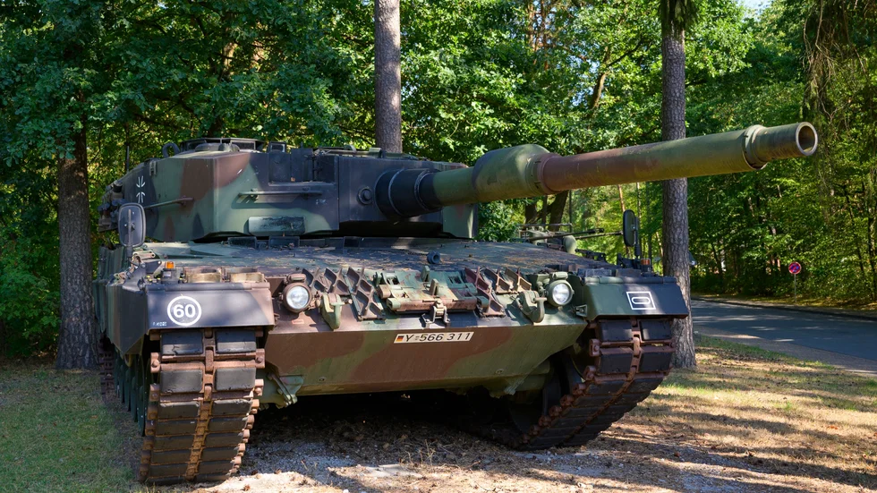 En Leopard 2 i Tyskland där de tillverkas. Arkivbild
