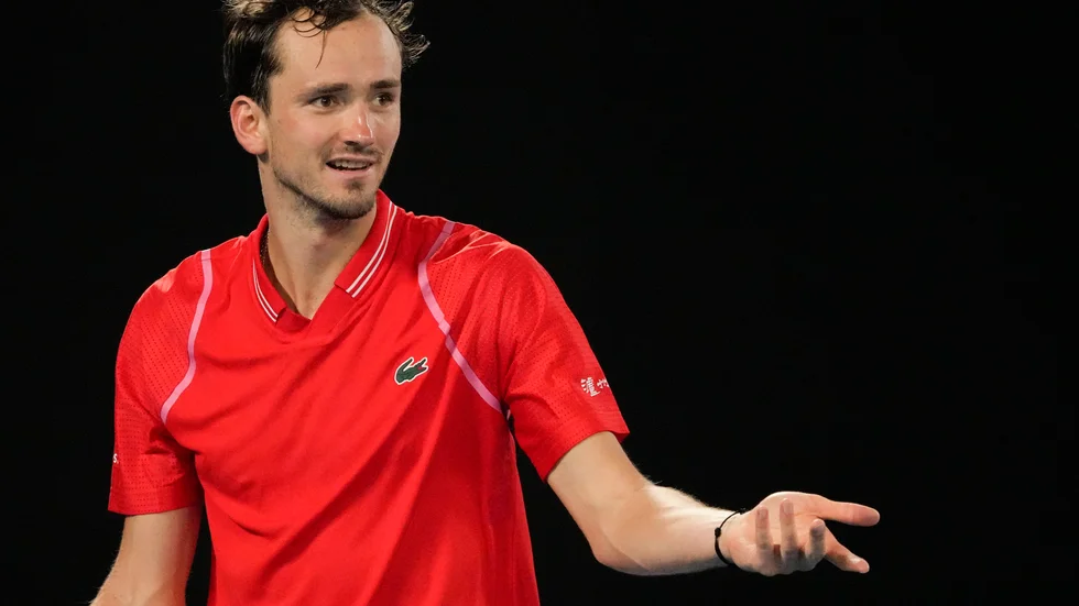 Daniil Medvedev, Ryssland, under fredagens match mot Sebastian Korda, USA, i Australian Open.