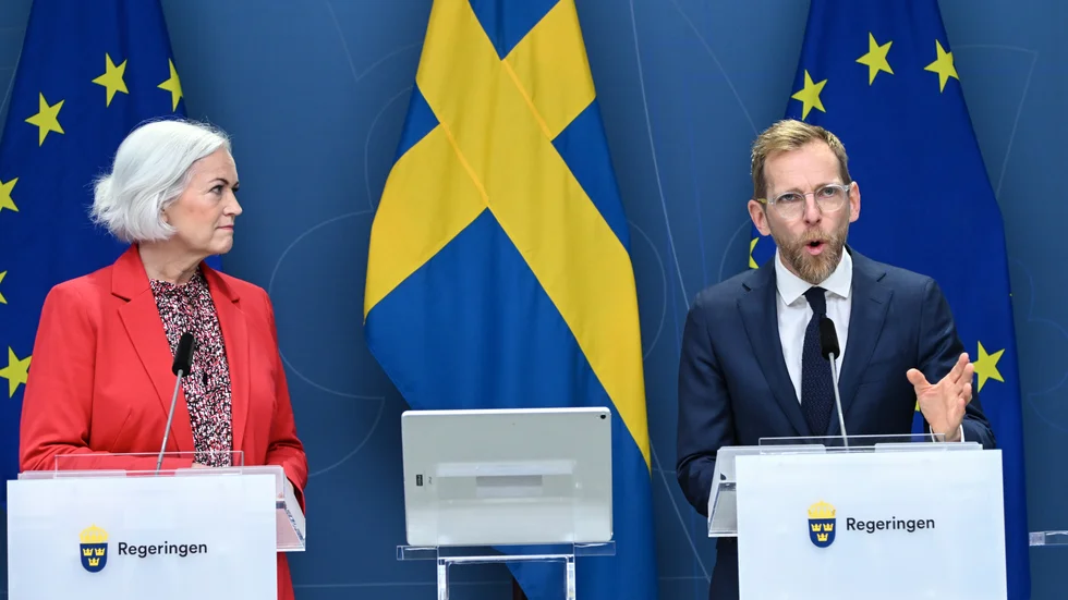 Sjukvårdsminister Acko Ankarberg Johansson (KD) och socialminister Jacob Forssmed (KD). Arkivbild.