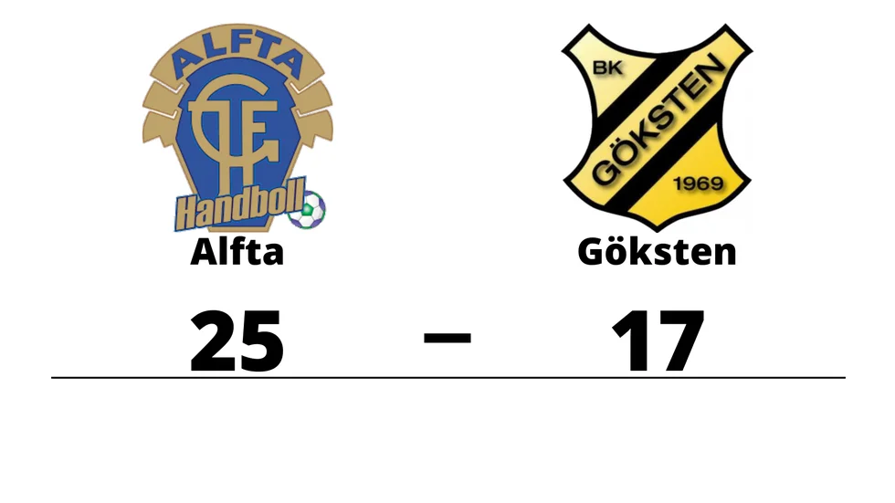 Alfta GIF HF vann mot Gökstens BK