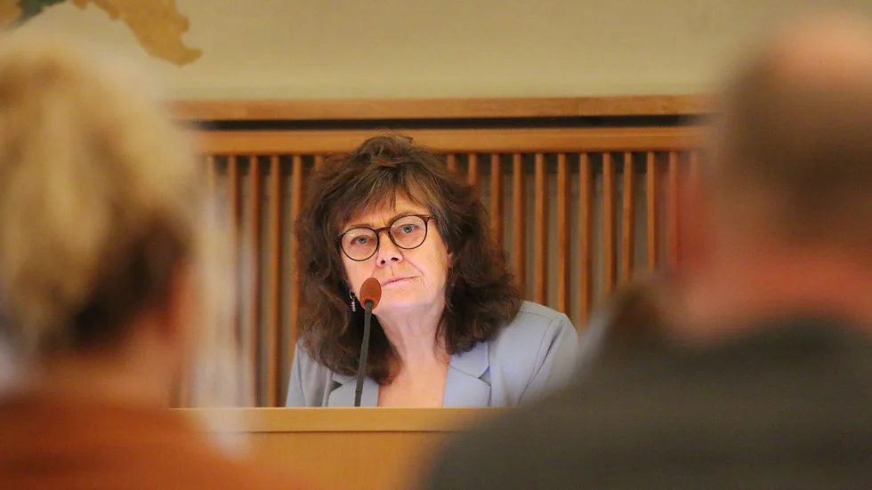 Ålderspresident Britt-Inger Hedman (V) öppnade tisdagens sammanträde där ett nytt presidium för kommande mandatperiod valdes.