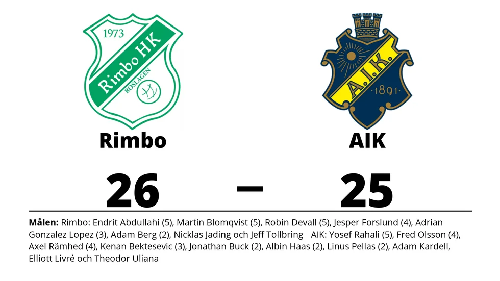 Rimbo HK Roslagen vann mot AIK