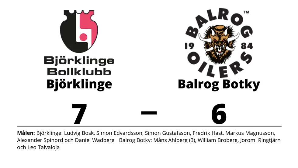 Björklinge BK vann mot Balrog Botkyrka IK