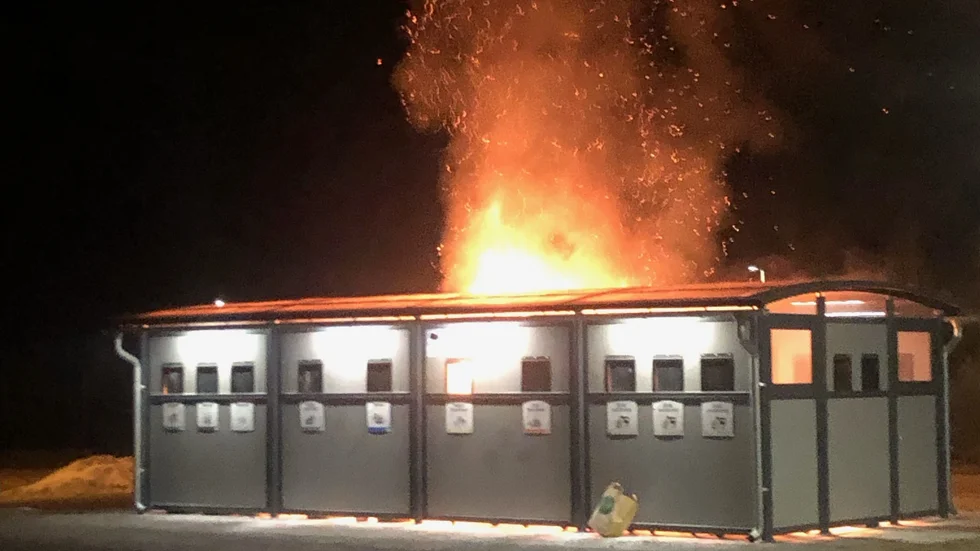 Soprum i brand på Rådmansgatan i Eskilstuna.