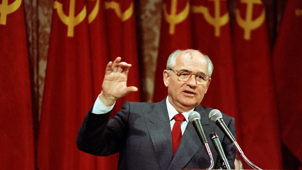 Sovjetunionens sista ledare Michail Gorbatjov blev 91 år gammal. Bilden togs då han höll tal i San Francisco den 5 juni 1990.