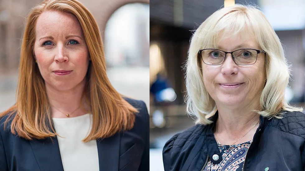 Annie Lööf och Eva Nypelius. 