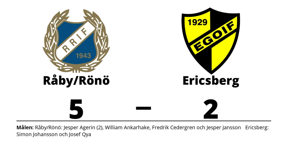 Råby-Rönö IF vann mot Ericsbergs GoIF
