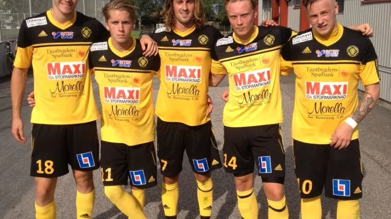 Målskyttar. VFF:s målskyttar i segern mot Anneberg, från vänster: Hjalmar Grahn, Mathias Svensson, Christian Berkius, Joel Kronståhl Karlsson och Oscar Ring.