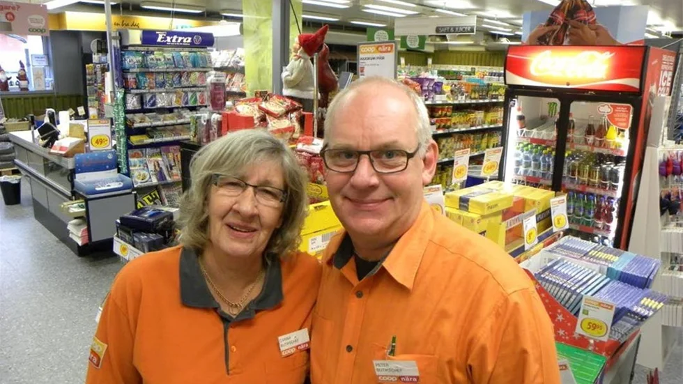 Carina och Peter Wallman, förestånadre på Coop Konsum i Ankarsrum