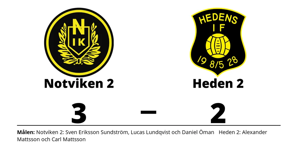 Notvikens IK 2 vann mot Hedens IF