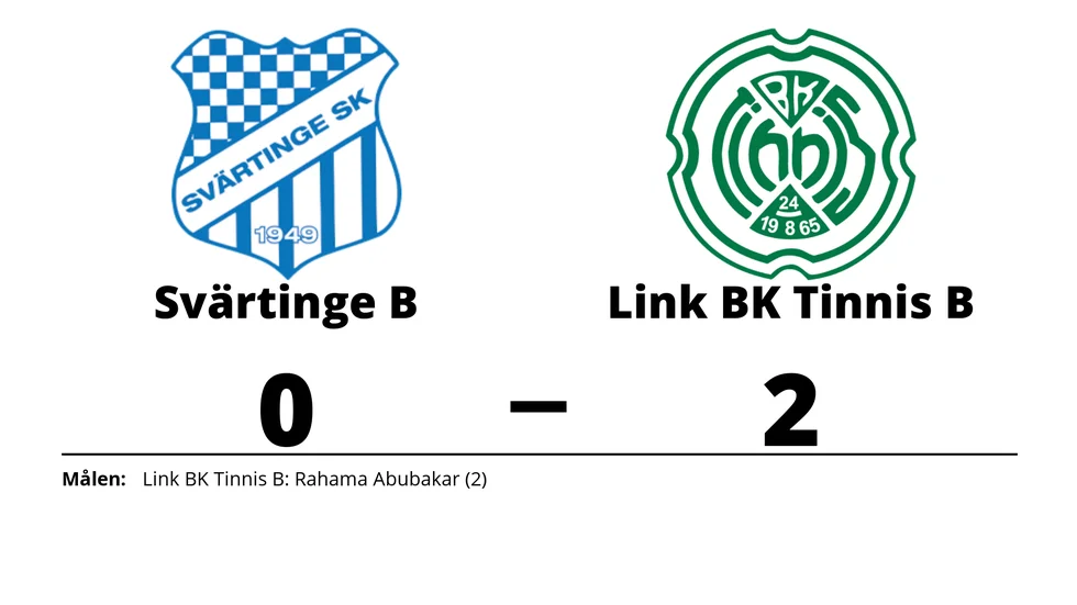Svärtinge SK B förlorade mot Link BK Tinnis B