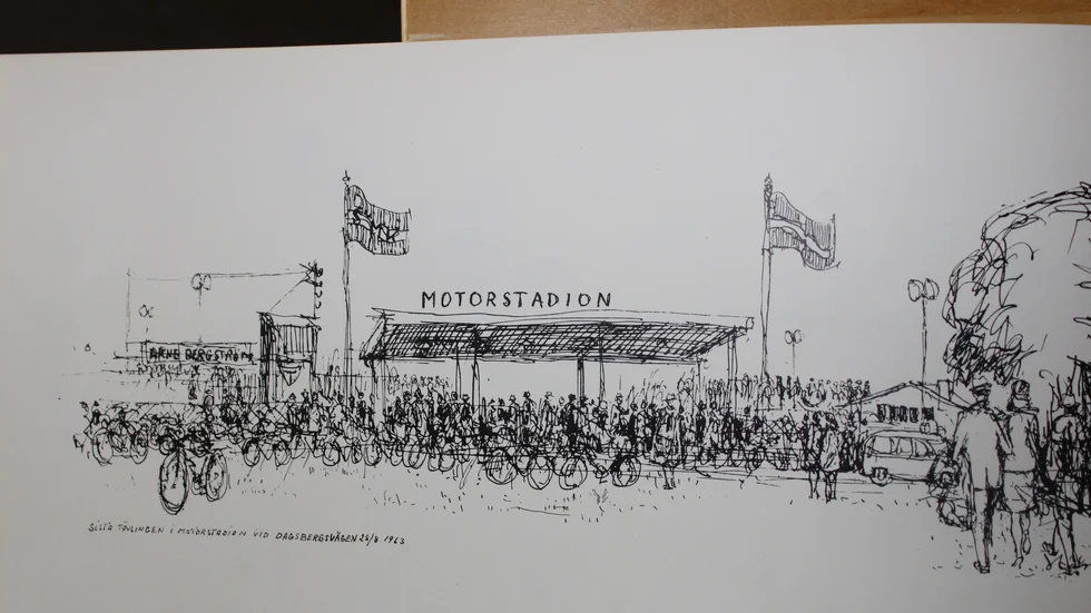 Sista speedwaytävlingen på gamla Motorstadion vid Dagsbergsvägen i Norrköping.