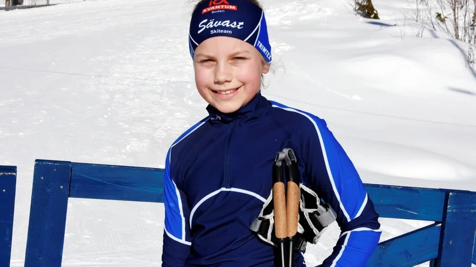 Trea. Juvina Agerfalk tävlade under onsdagen i Boden och var väldigt nöjd med sin tredjeplats.