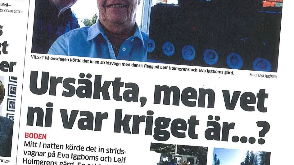 VINTERSOL. Under militärövningen Vintersol 2015 körde försvaret bland annat in stridsvagnar på en privat gård i Snesudden mitt i natten.