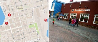 Tre tomter lämpliga för Teknikens hus