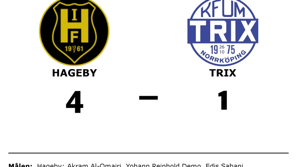 Hageby IF vann mot KFUM Trix