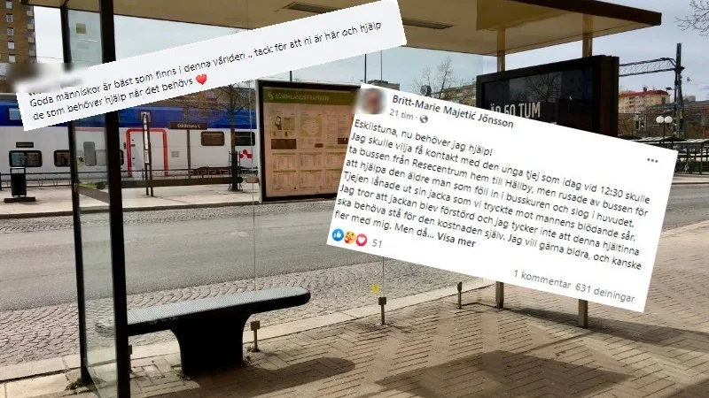 "Det kanske inte är superkul att hjälpa någon och sedan bli av med jackan för det", säger Britt-Marie Majetić Jönsson, som nu efterlyser tjejen som offrade sin jacka för att hjälpa en skadad man. 