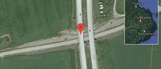 Singelolycka på E4 - helt stopp i ett körfält