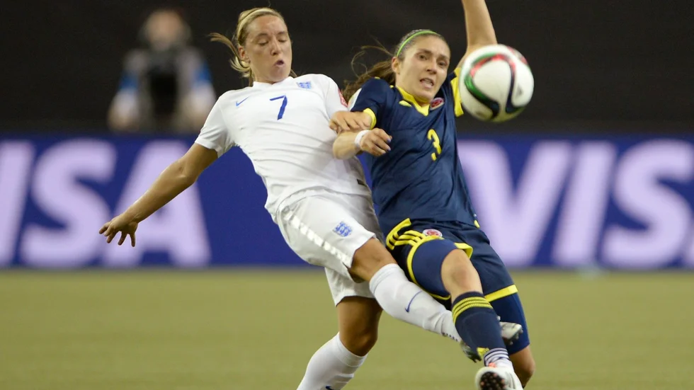 Jordan Nobbs, till vänster, missar fotbolls-EM i sommar. Arkivbild.