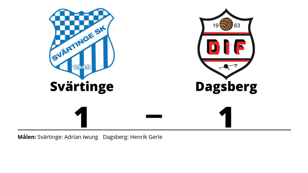 Svärtinge SK spelade lika mot Dagsbergs IF