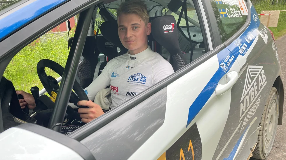 Ydreföraren Albin Nordh slutade trea i South swedish rally.