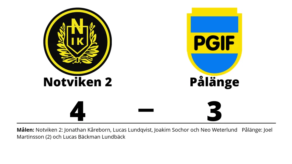 Notvikens IK 2 vann mot Pålänge GIF