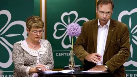Maud Olofsson, partiledare, och Anderts Flanking, partisekreterare, presenterade i fredags det forsatta arbetet med partiets förnyelse. Nu inom områdena jobb och företagande, miljö, välfärd och öppenhet. Foto: Pontus  Lundahl/Scanpix