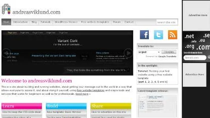 Hemsidan "andreasviklund.com" har blivit känd genom de miljontals nedladdningarna av hemsidemallar som har gjorts.