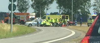 Bil och mc i trafikolycka i Mantorp