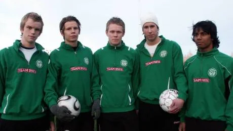 Fem av sju nyförvärv från IFK Kalix: Johan Wikström, Mattias Korpela, Andreas Nilsson, John Johansson och Martin Eriksson-Drugge. Saknas på bilden: Marcus Forsberg och Erik Nyberg.