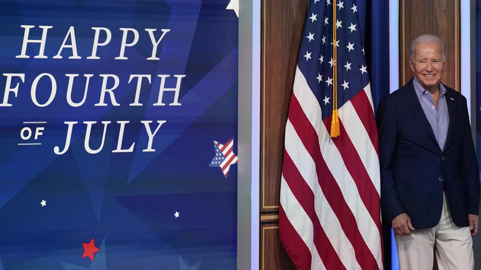 USA:s president Joe Biden adresserade vapenvåldet i ett tal på självständighetsdagen.