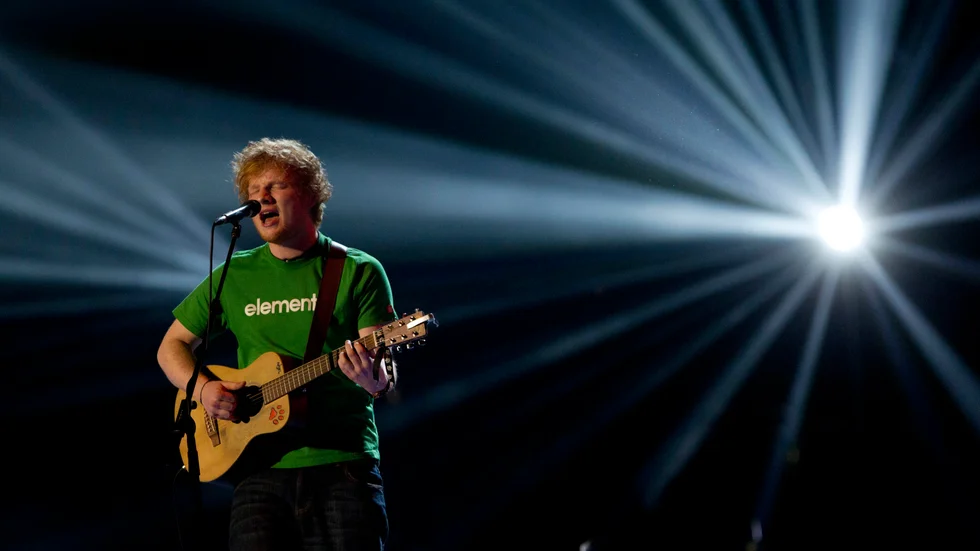 Ed Sheeran uppträdde på Brit Awards 2012, då var han 21 år gammal. Demon som nu klubbats är åtta år äldre än så. Arkivbild.