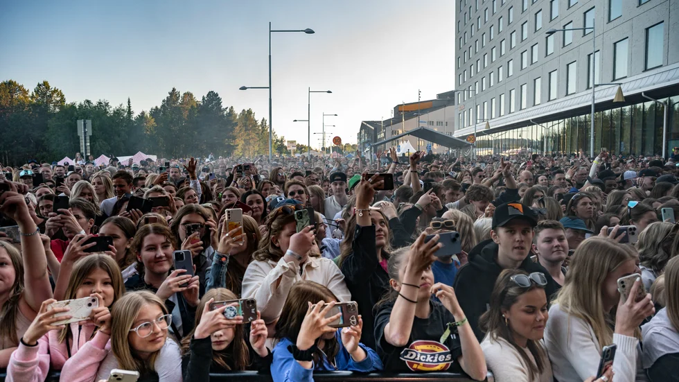 Benjamin Ingrosso under lördagen på Kirunafestivalen
