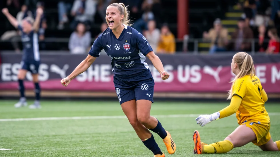 Rosengårds Olivia Holdt satte ledningsmålet när Rosengård slog IFK Norrköping med 2–1. Målet var danskans nionde fullträff på mindre än en månad.