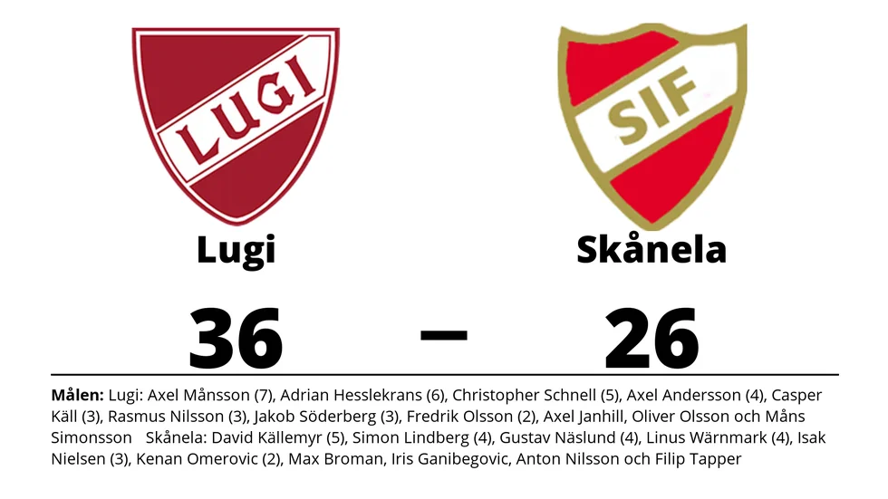 Lugi HF vann mot Skånela IF