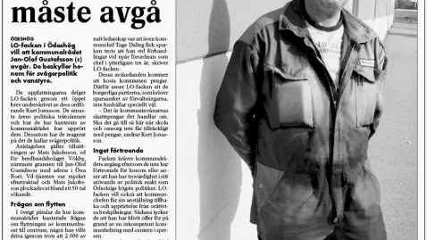 Corren berättade  i fredags om LO-fackens kritik mot Ödeshögs kommunalråd.