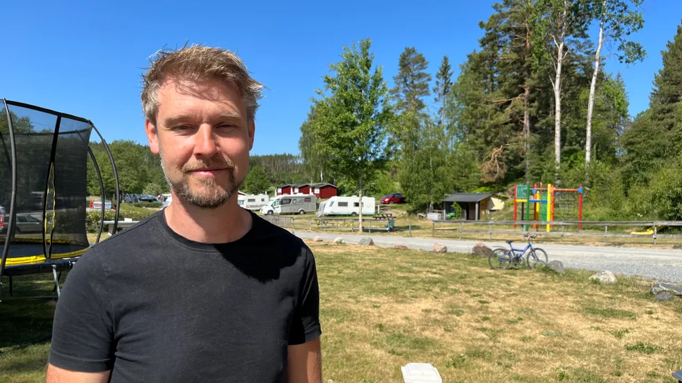 Rembrandt Leliveld säger att marken är väldigt torr på hans camping.