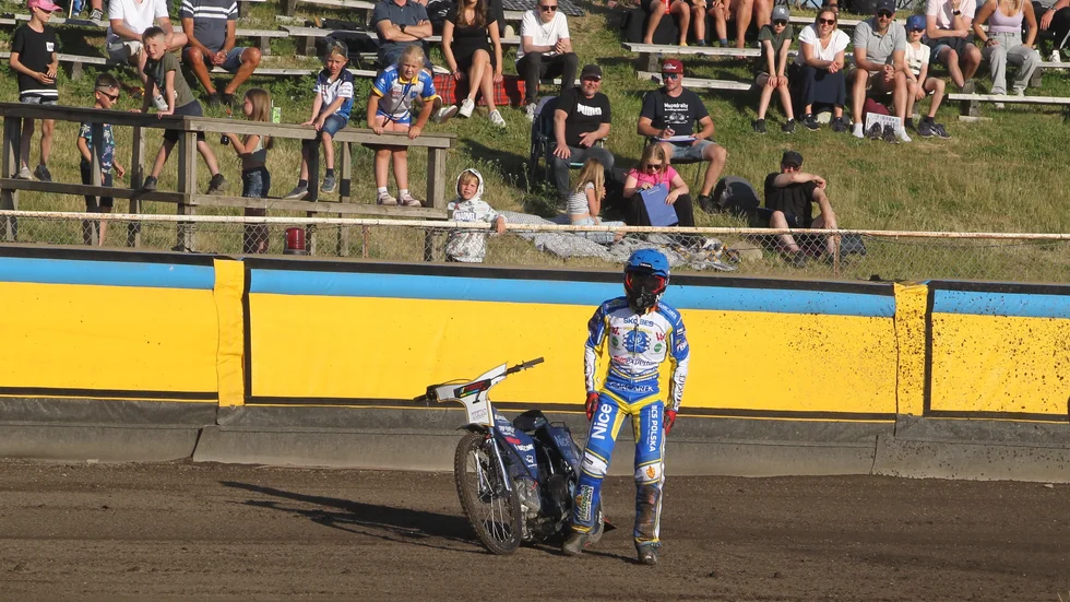 Piotr Pawlicki, här i en match med Piraterna i Motala tidigare i år, gjorde comeback i Polen på onsdagen och tog sju poäng.