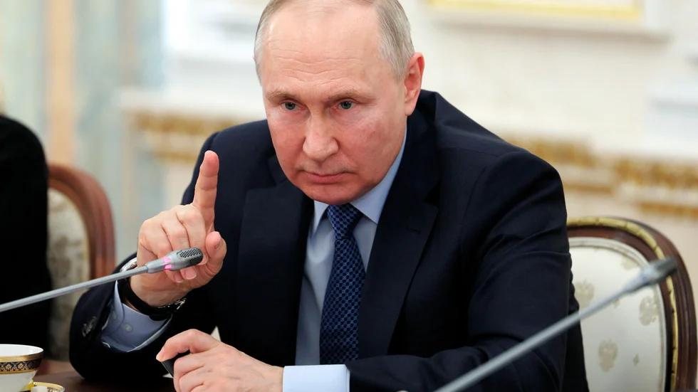 Under fredagen håller den ryske presidenten Vladimir Putin ett tal under Internationellt ekonomiskt forum (SPIEF) i S:t Petersburg. Arkivbild.