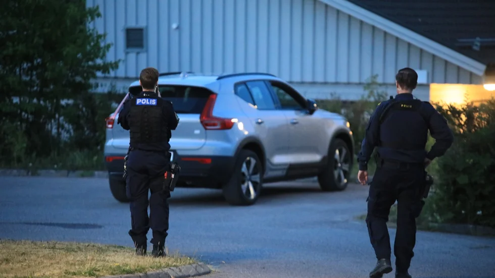 Polisinsats i Sunnersta under torsdagskvällen. 